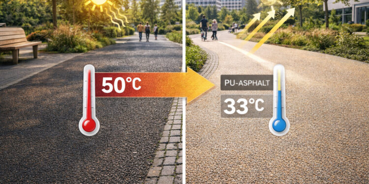 PU-ASPHALT UND FARBGESTALTUNG: WIE OBERFLÄCHEN DAS STADTKLIMA BEEINFLUSSEN