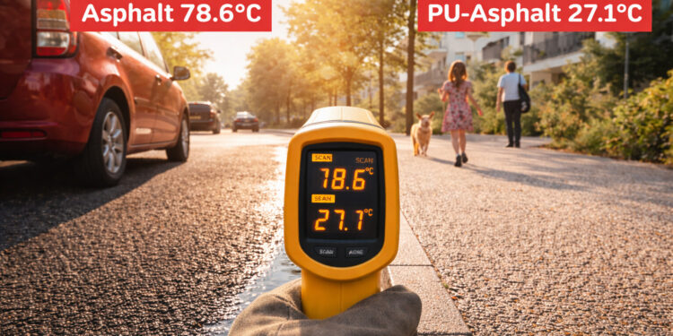 PU-ASPHALT UND SOMMERHITZE: WIE BELÄGE AUF EXTREME TEMPERATUREN REAGIEREN