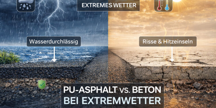 PU-ASPHALT VS. BETON BEI EXTREMWETTER: WIE SICH MATERIALIEN UNTER KLIMASTRESS VERHALTEN