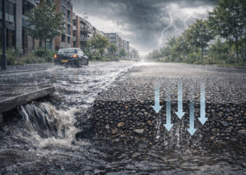 PU-ASPHALT IM HOCHWASSERSCHUTZ: WIE WASSERDURCHLÄSSIGE FLÄCHEN RISIKEN REDUZIEREN